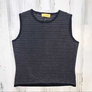 St. John | Black Knit Scoop Neck Sleeveless Blouse